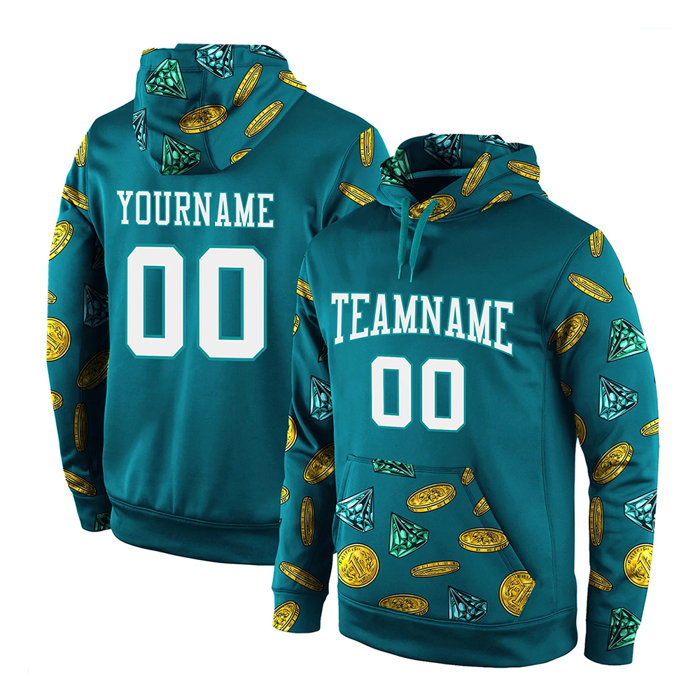 Custom Stitched Aqua White-Aqua 3D Pattern...