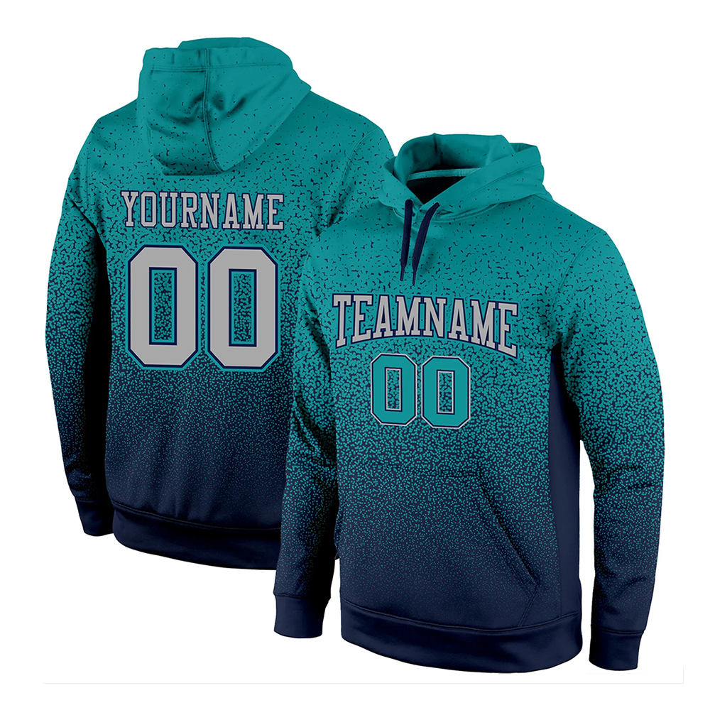 Custom Stitched Aqua Gray-Navy Fade Fashion...