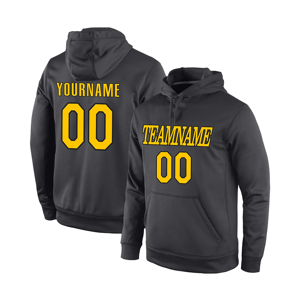 Custom Stitched Anthracite Gold-Black Sports Pullover...