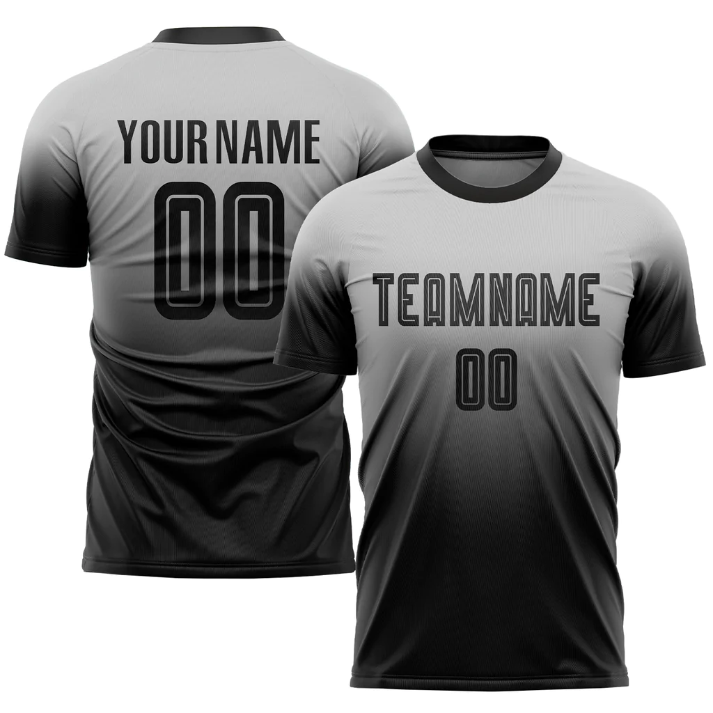 Custom Gray Black Sublimation Fade Fashion...