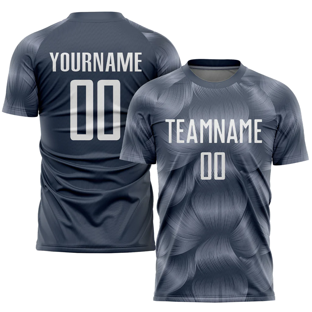 Custom Dark Gray White Sublimation Soccer Uniform Jersey