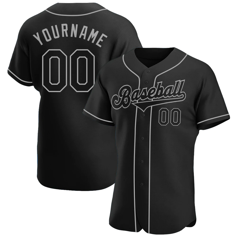Custom Black Black-Gray Authentic Baseball - Image 2