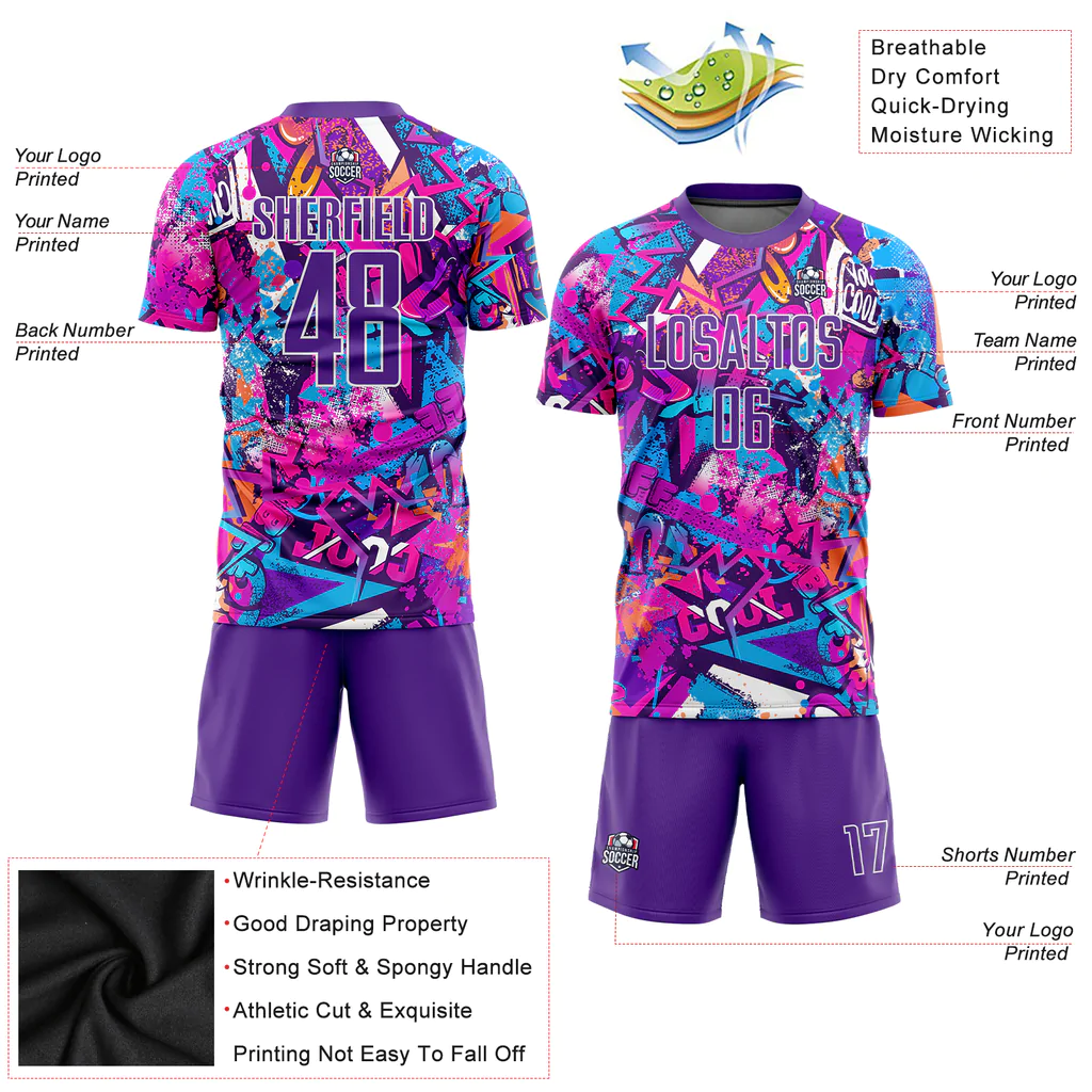 Custom Figure White-Pink Sublimation Soccer Uniform Jersey - Image 3