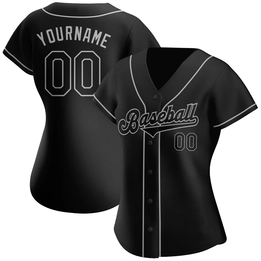 Custom Black Black-Gray Authentic Baseball - Image 3