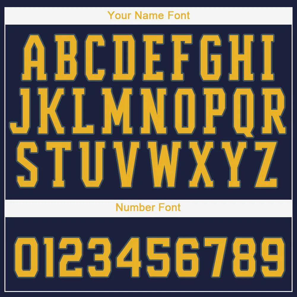 Custom Navy Gold Baseball Jersey - Image 4