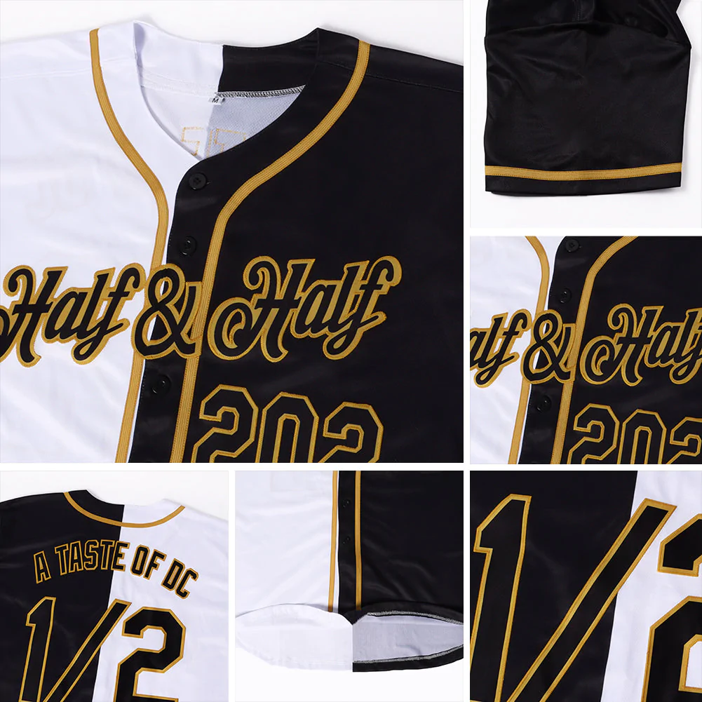 Custom White-Black Old Gold Authentic Split... - Image 5