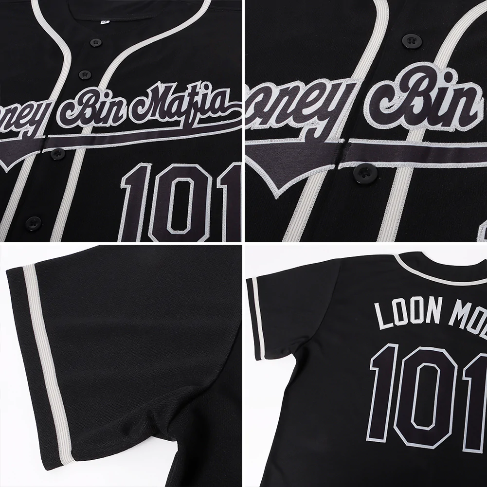 Custom Black Black-Gray Authentic Baseball - Image 7