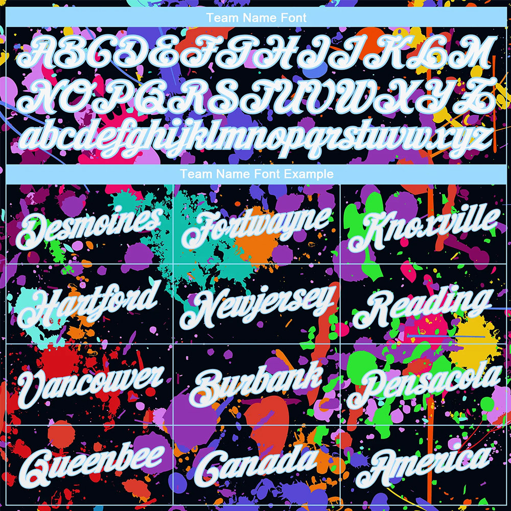 Custom Splashes Graffiti Pattern White-Light Blue.. - Image 3