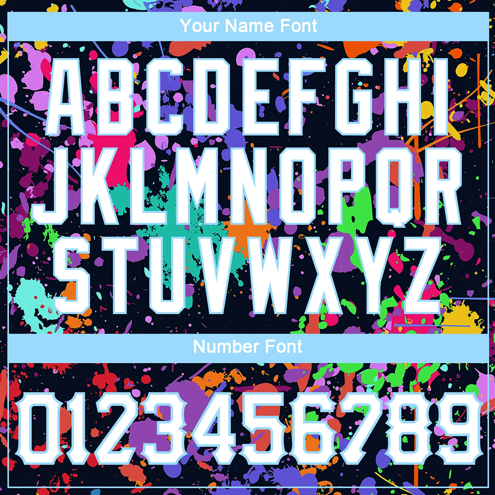 Custom Splashes Graffiti Pattern White-Light Blue.. - Image 4