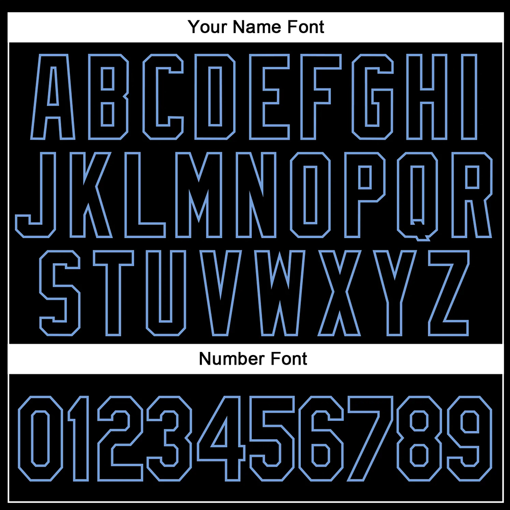 Custom Stitched Black Black-Light Blue 3D... - Image 4