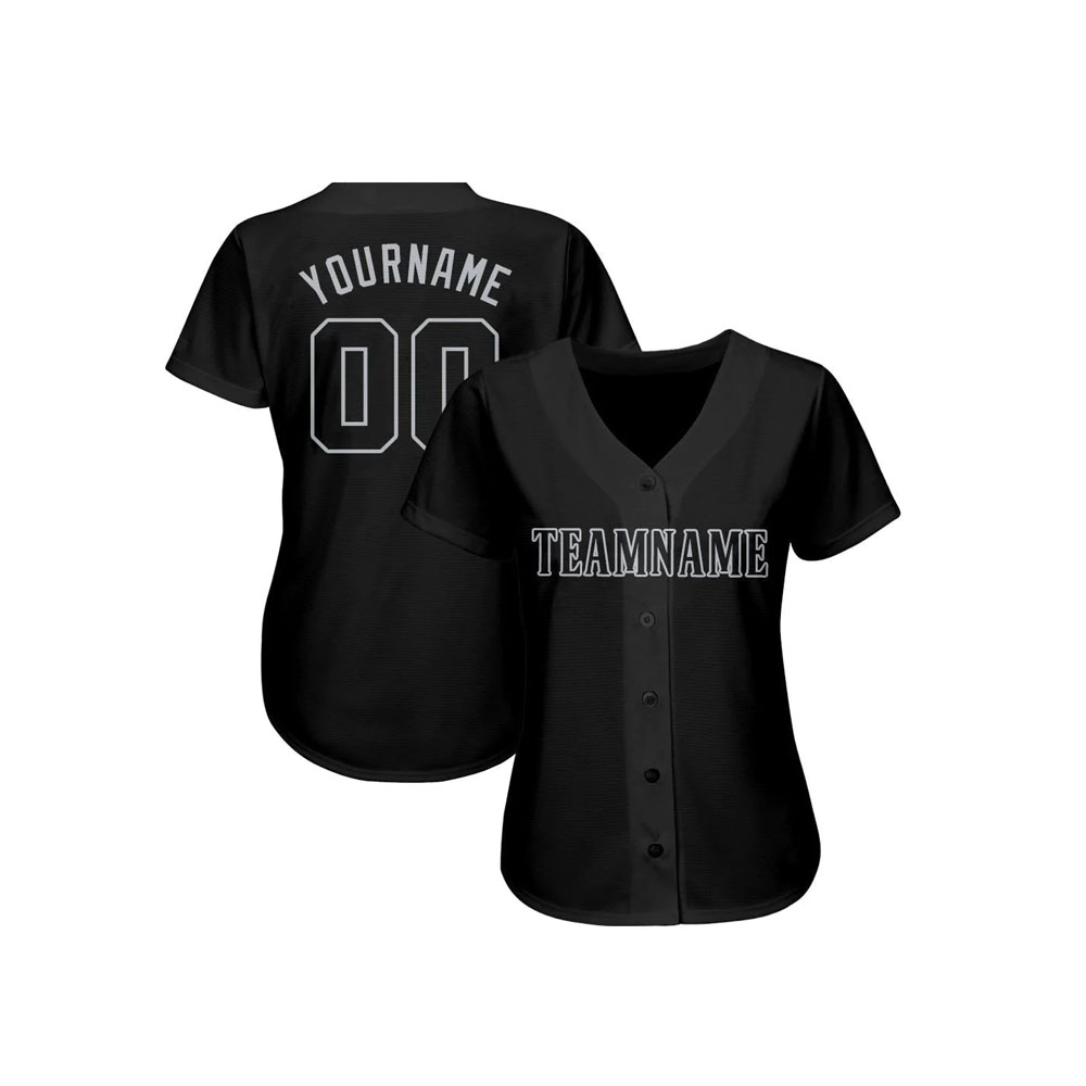 Custom Black Gray Softball Jersey