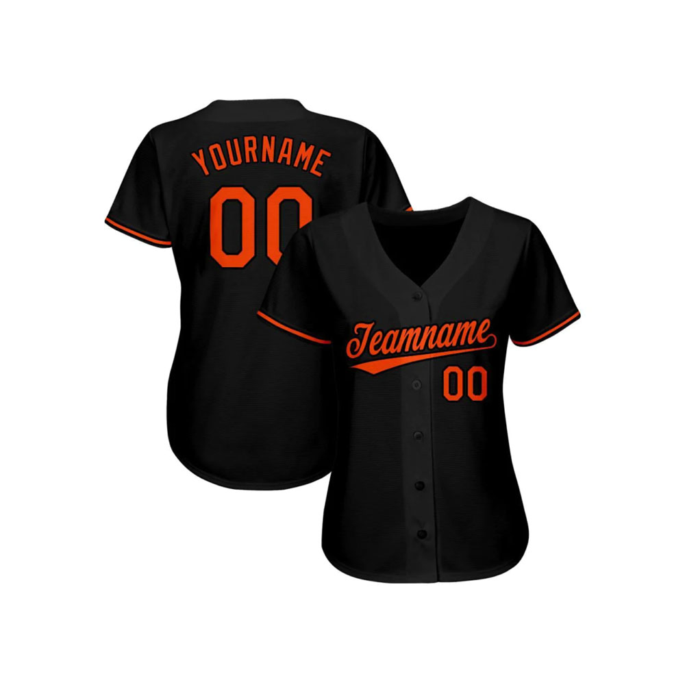 Custom Black Orange Softball Jersey