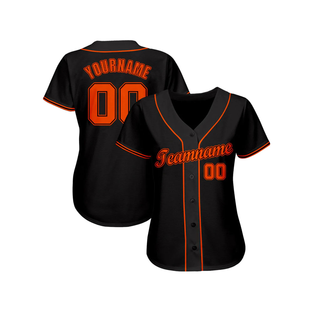 Custom Black Orange Softball Jersey