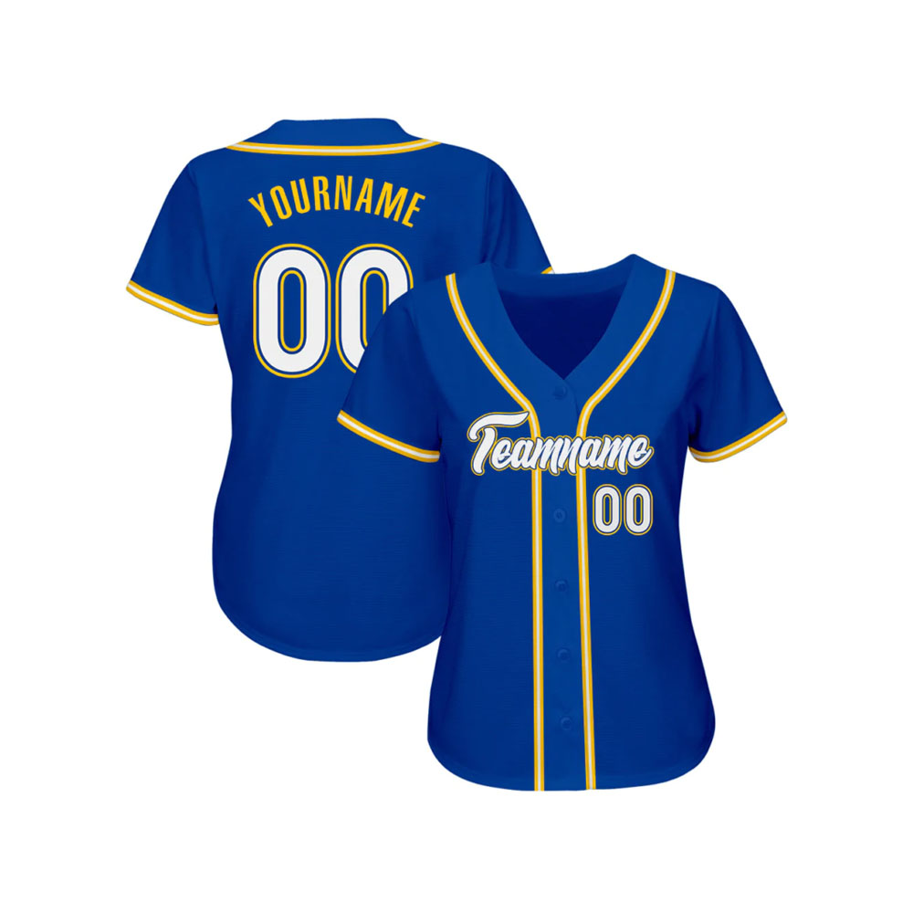 Custom Royal White-Gold Authentic Softball Jersey